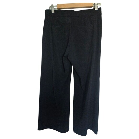 Athleta Tribeca Pants Womens Size 2 Black Crop Wide Leg Snap Legs Athleisure - Picture 3 of 7